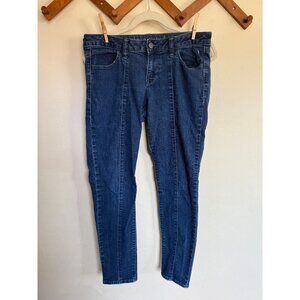 Old Navy Jeans Womens 10 Blue Front Seam Skinny Denim Mod Retro City Festival